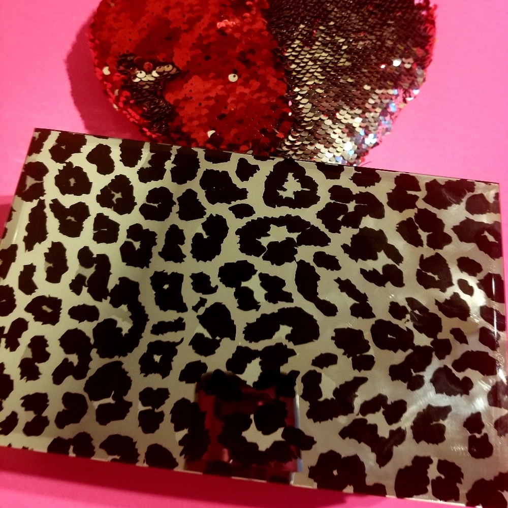 Glass mirror tiger print vanity box